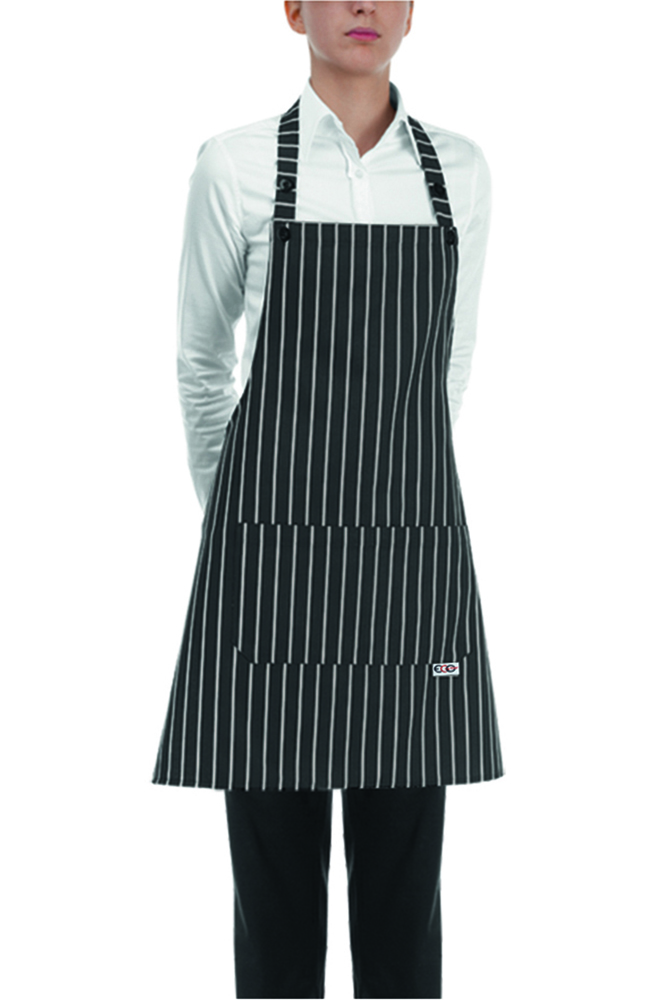 EGOCHEF Grembiule Barman Corto Vita 40x70 Cm - Tinta Unita, Nero, Con Tasconi, 80% Poliestere 20% Cotone